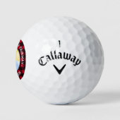 Golfer Memorial Rotes Kariertes Personalisiertes F Golfball (Logo)