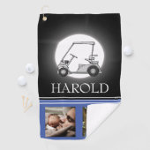 Golfer Men Black Blue | FotoCollage Golfhandtuch (Insitu)