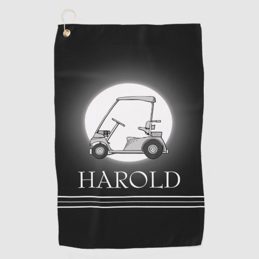 Golfer Men Black Golfhandtuch (Vorderseite)