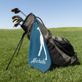 Golfer Michelle, blau Golf Towel Golfhandtuch (Gras)