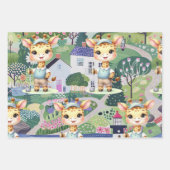 Golfer mit Abstrakten Golfszenen für Kinder Geschenkpapier Set (Vorderseite)