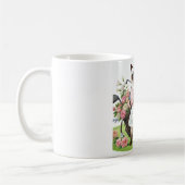 Golfer mit Blume auf grüne Kaffeetasse (Links)