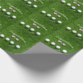 Golfer mit Fahne gratulieren Geschenkpapier (Ecke)