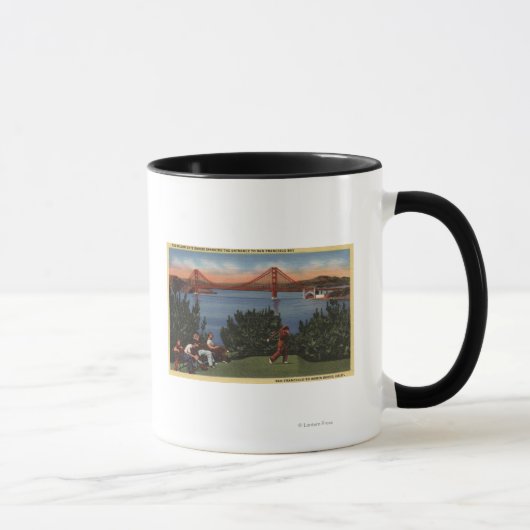 Golfer mit Golden Gate Bridge im Hintergrund Tasse (Rechts)