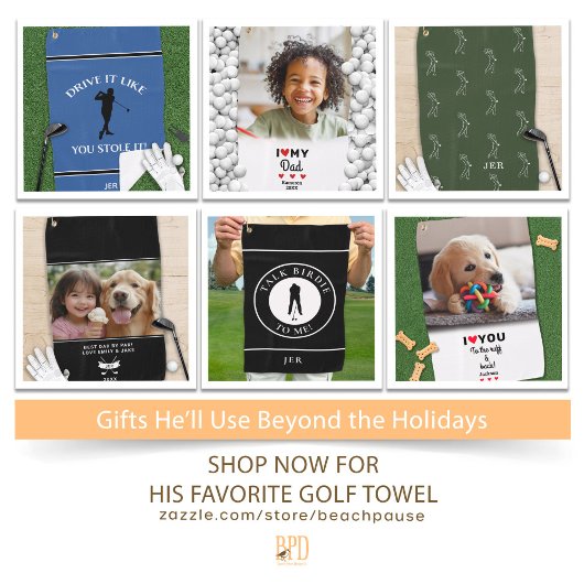 Golfer Mit Monogramm Initialen Sportgeräte Grün Golfhandtuch