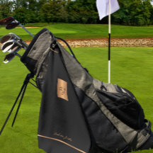 Golfer mit Monogramm, modernes, elegantes Gold