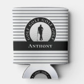 Golfer Mit Monogramm Name Black Gray Sports Novelt Dosenkühler (Rückseite)