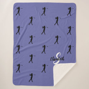 Golfer Mit Monogramm Sports Periwinkle Sherpadecke