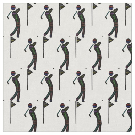 Golfer mit Motivierend Golfwörtern Stoff (Nahaufnahme)