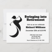 Golfer mit Ruhestand, moderner Schwung Einladung (Vorderseite)