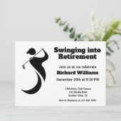 Golfer mit Ruhestand, moderner Schwung Einladung (Stehend Vorderseite)