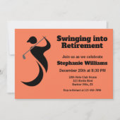 Golfer mit Ruhestand, moderner Schwung Einladung (Vorderseite)