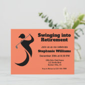 Golfer mit Ruhestand, moderner Schwung Einladung (Stehend Vorderseite)