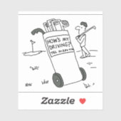 Golfer mit Sign Sprichwort Wie fahre ich? Funny Aufkleber (Blatt)