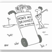 Golfer mit Sign Sprichwort Wie fahre ich? Funny Aufkleber (Vorderseite)