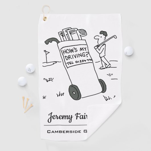 Golfer mit Sign Sprichwort Wie fahre ich? Funny Golfhandtuch (Insitu)
