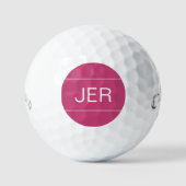 Golfer Modern Custom Monogram Initials Cool rosa Golfball (Vorderseite)
