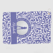 Golfer Modern Muster Name Periwinkle Blue Sports Golfhandtuch (Horizontal)