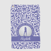 Golfer Modern Muster Name Periwinkle Blue Sports Golfhandtuch (Vorderseite)