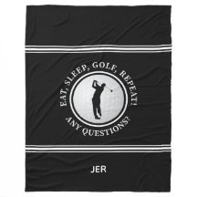 Golfer Modern Sports Monogram Golf Pro Schwarz-wei