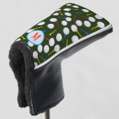 Golfer Modernes Gemustertes Monogramm Golf Headcover (3/4 Vorderseite)