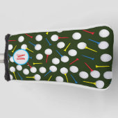 Golfer Modernes Gemustertes Monogramm Golf Headcover (Vorderseite)