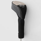 Golfer Modernes Schwarz-weißes Monogramm Golf Headcover (angewinkelt)