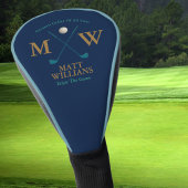 Golfer Monogram auf Classy Blue Custom Golf Headcover