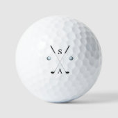 Golfer Monogram Elegans Clubs Großer Fun Gift Fab Golfball (Vorderseite)