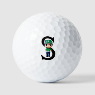 Golfer Monogram Golf Balls Golfball
