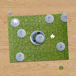 Golfer Monogram Golf Balls Green Jigsaw Puzzle