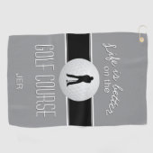 Golfer Monogram Golf Sportangebot Grau Niedlich Golfhandtuch (Horizontal)
