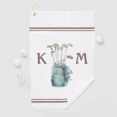 Golfer Monogram modern Lässig Golfhandtuch (Insitu)