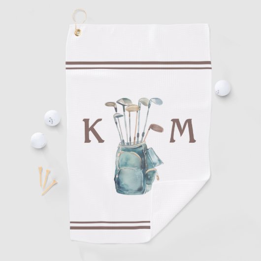Golfer Monogram modern Lässig Golfhandtuch (Insitu)