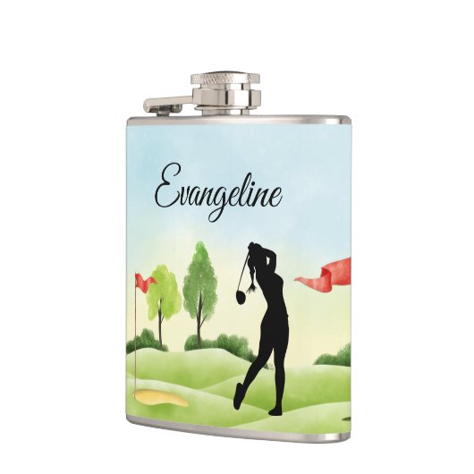 Golfer Monogram Vinyl Wrapped Flask Flachmann (Links)
