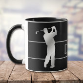 Golfer Monogramm der Silber-Silhouette Tasse