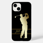 Golfer-Monogramm-Silhouette Case-Mate iPhone Hülle (Rückseite)