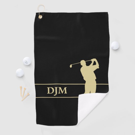 Golfer-Monogramm-Silhouette Golfhandtuch (Insitu)