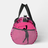 Golfer Monogrammierte "Hot Pink" Karierte Duffelta Duffle Bag (Rechts)