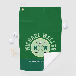 Golfer Name Green Golf Handtuch