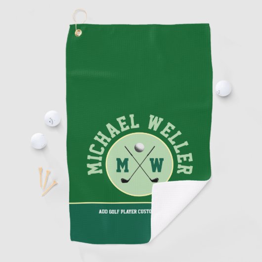 Golfer Name Green Golf Handtuch (Insitu)