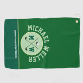 Golfer Name Green Golf Handtuch (Horizontal)