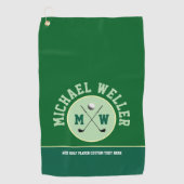 Golfer Name Green Golf Handtuch (Vorderseite)