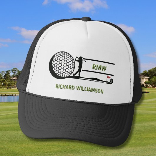 GOLFER NAME INDIVIDUELLES MONOGRAMM TRUCKERKAPPE