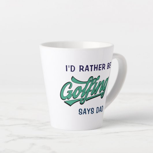 Golfer Name statt Golfing sagt Vater Latte Tasse (Rechte Ecke)