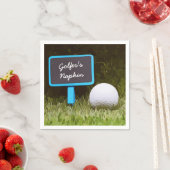 Golfer Napkin mit Golfball auf grünem Gras Serviette (Beispiel)