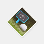 Golfer Napkin mit Golfball auf grünem Gras Serviette (Ecke)