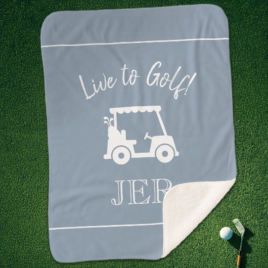 Golfer Niedlich Golf Cart Monogram Initials Dusty  Sherpadecke