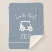 Golfer Niedlich Golf Cart Monogram Initials Dusty  Sherpadecke (Vorderseite)