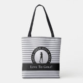 Golfer Niedlicher Mit Monogramm Golf Modernes Schw Tasche (Rückseite)